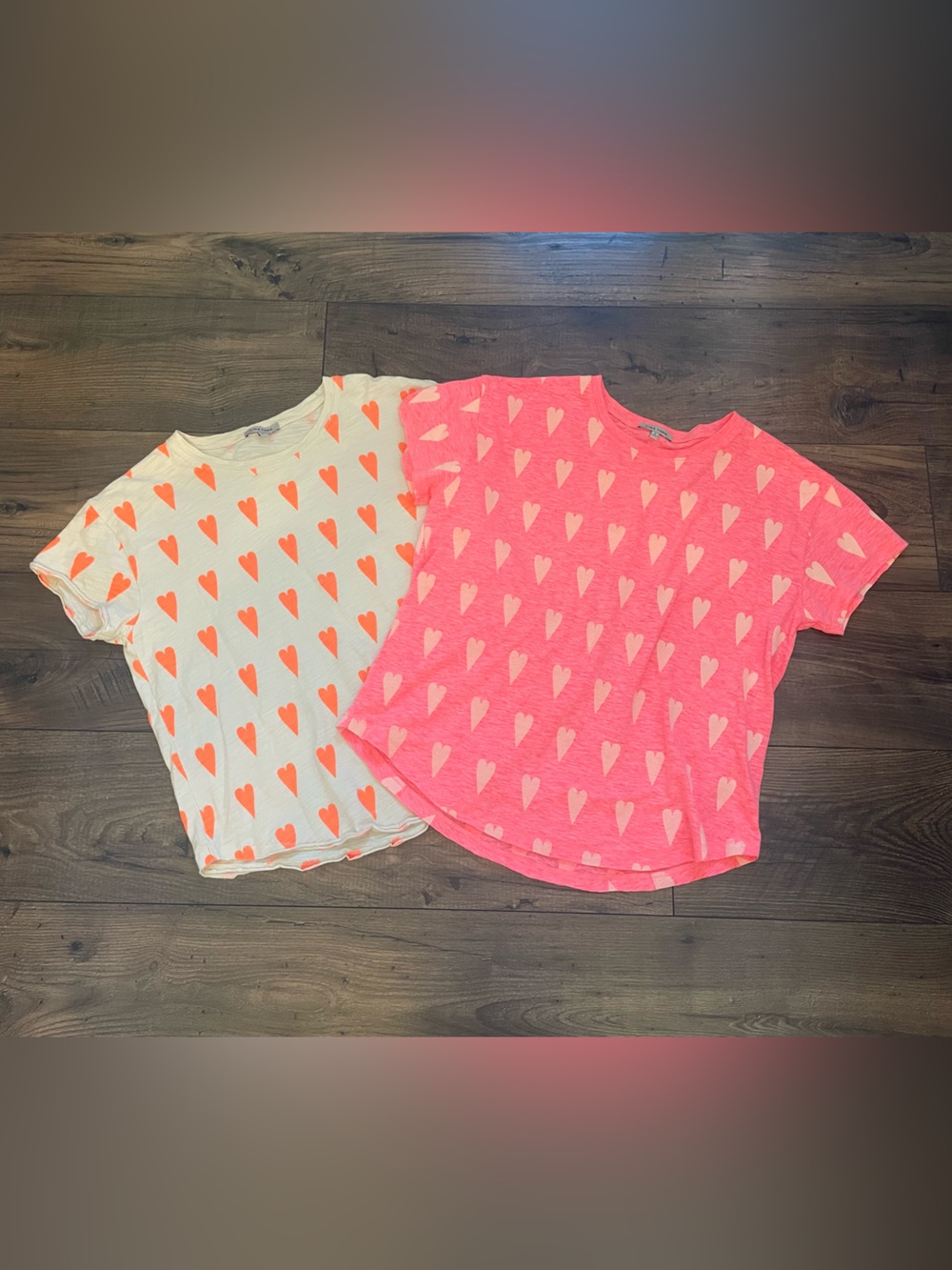Lisa Todd Set of Two Heart Tee Short Sleeve Shirts Small